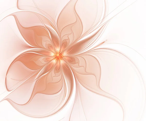 Μπεζ λουλούδι από φράκταλ. Φαντασία — Φωτογραφία Αρχείου