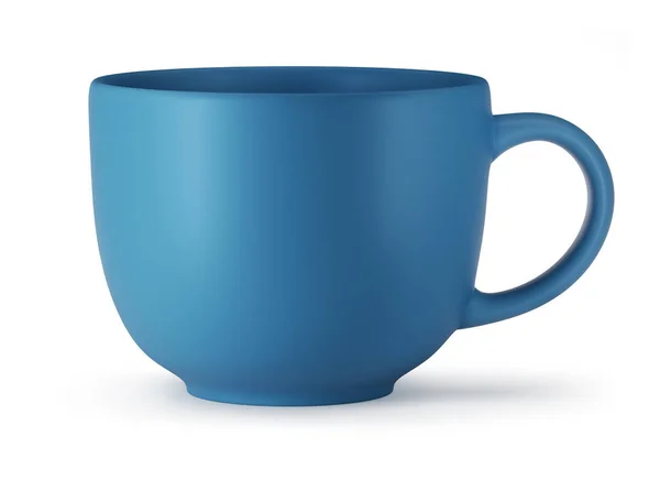 Große Blaue Tasse Isoliert Auf Weißem Hintergrund Darstellung — Stockfoto