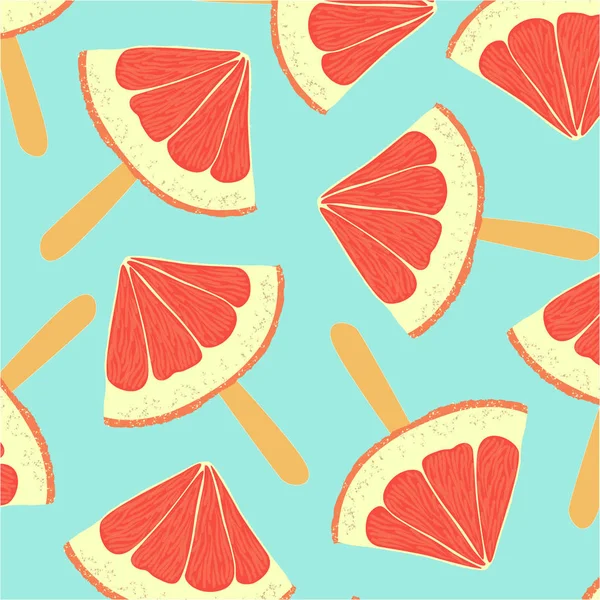 Fundo Colorido Com Partes Toranja Uma Varinha — Vetor de Stock