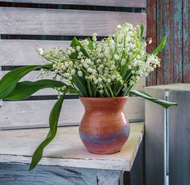 Buket çiçek. Vadideki Zambak. Bahar çiçekleri.