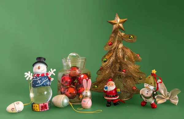 Decoraciones Navideñas Vintage Retro Celebración Año Nuevo Navidad —  Fotos de Stock