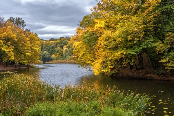 Jezero Krásná Příroda Podzimní Barvy Relaxace — Stock fotografie