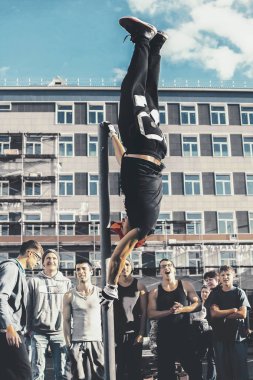 Norilsk, Rusya - 7 Temmuz 2016: Festival atletleri performansını