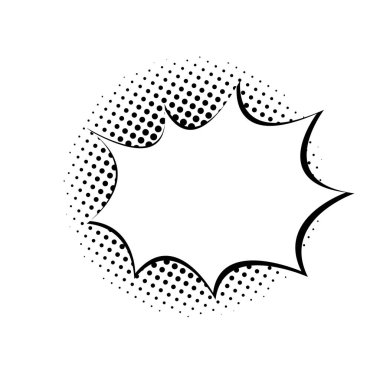 Pop art boş konuşma balonu yarı ton gölge ile. Vektör çizim, vintage tasarım, pop sanat tarzı.