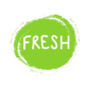 Ambalaj tasarımı için çizilmiş sözcüğü taze, tipografi ver. Vektör çizim.