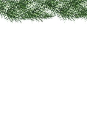 Chrirstmas dekor köknar ile neşeli Noel ve mutlu yeni yıl tebrik kartı çırpı. Beyaz ve yeşil renkler vektör çizim.