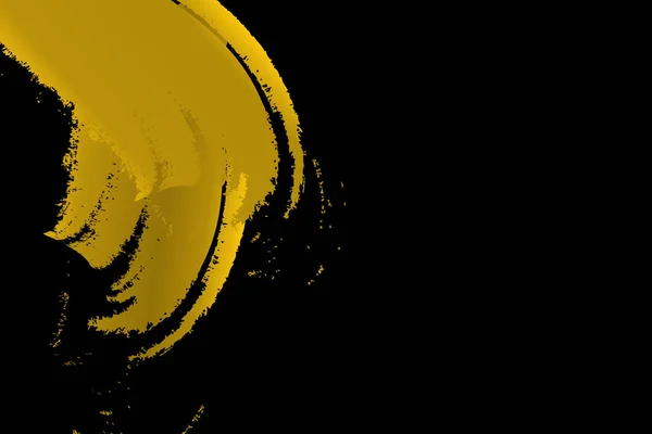 Золота Фарба Пензлем Штрихи Чорному Тлі Пробілом Тексту Векторна Ілюстрація — стоковий вектор