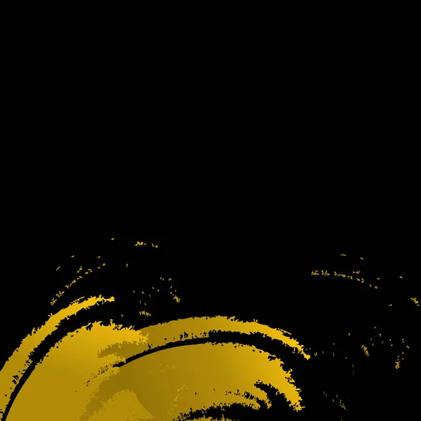 Мазки Кисти Gold Paint Черном Фоне Пробелами Текста Векторная Миграция — стоковый вектор