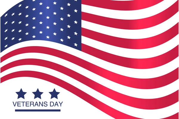 Veterans Day Honoring All Who Served Usa Flag White Background — Stock Vector