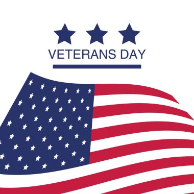 Gaziler günü. Tüm görev yapan onurlandıran. Beyaz arka plan üzerinde ABD bayrağı. Vektör çizim