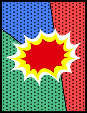 Pop art boş konuşma balonları renkli arka plan üzerinde. Vektör çizim, vintage tasarım, pop sanat tarzı.