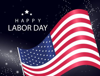 Sparckling vektör çizim ABD bayrağı ile mutlu İşçi Bayramı arka plan
