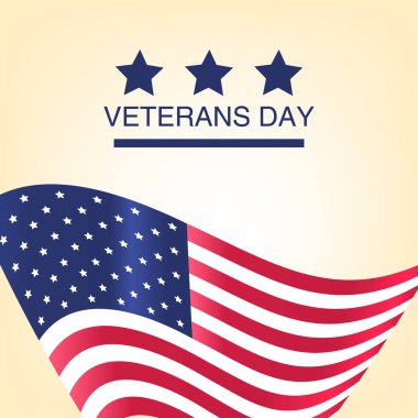 Gaziler günü. Tüm görev yapan onurlandıran. Beyaz arka plan üzerinde ABD bayrağı. Vektör çizim