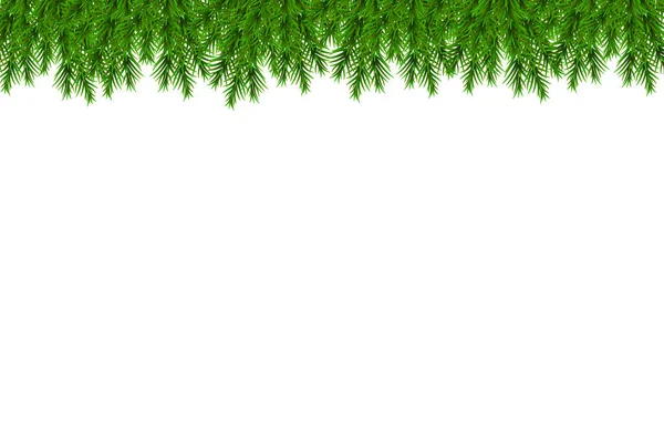白い背景で隔離のモミの枝でメリー クリスマスと新年あけましておめでとうございます背景 モダンなデザイン ポスター バナー チラシ カードのための普遍的なベクトルの背景 — ストックベクタ