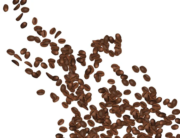 Kaffeebohnen Isoliert Auf Weißem Hintergrund Vektorillustration Eps10 — Stockvektor