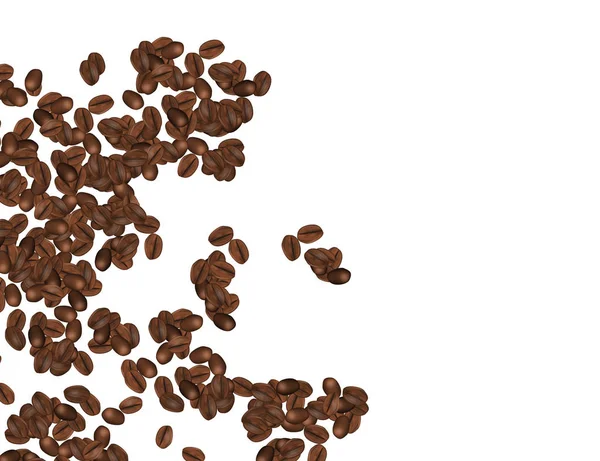 Кофе Бобы Изолированы Белом Фоне Векторная Иллюстрация Eps10 — стоковый вектор