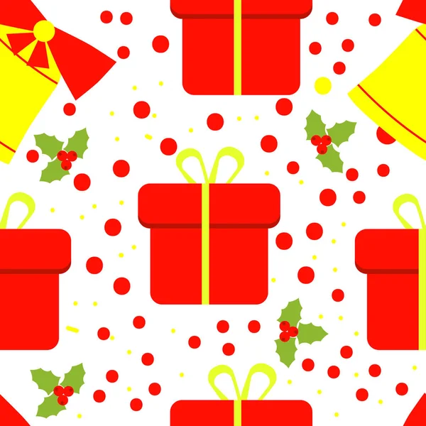 Ilustraciones Navideñas Perfectas Patrón Vector Abstracto Con Símbolos Navidad Elementos — Vector de stock