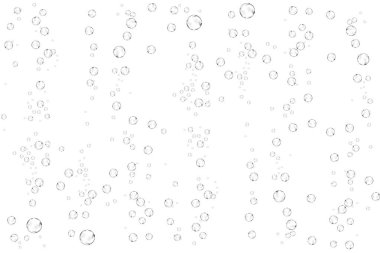 Beyaz arka plan üzerinde izole gerçekçi sabun köpüğü küme. vektör çizimi