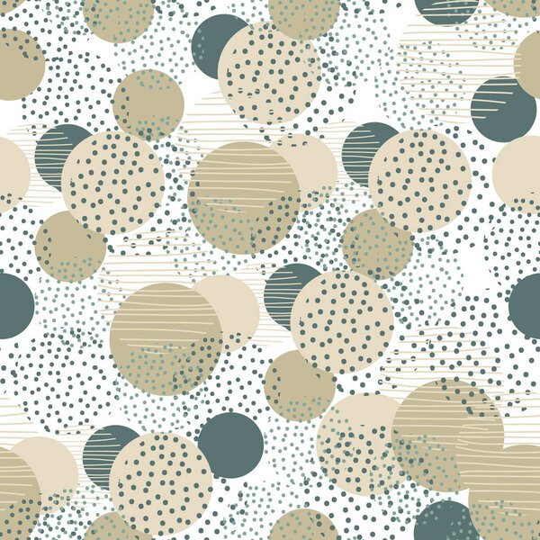 Vintage style circle geometry seamless pattern. Vector illustration surface design for print and web