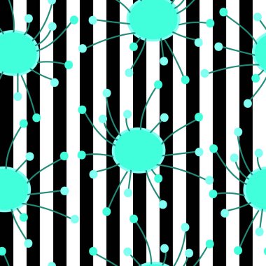 Modern Soyut El çekilmiş çiçek Dikişsiz desen vektör çizim