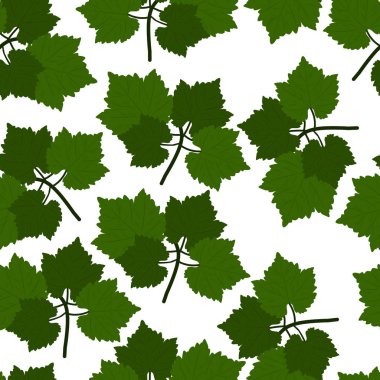 Üzüm ve yaprakları ile Seamless modeli. Düz tasarlamak vektör