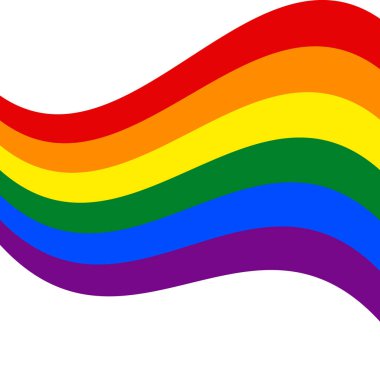 LGBT gökkuşağı bayrağı. Eşcinseller hakları kutluyor. Eşcinsel aşk. Gurur. Vektör çizim