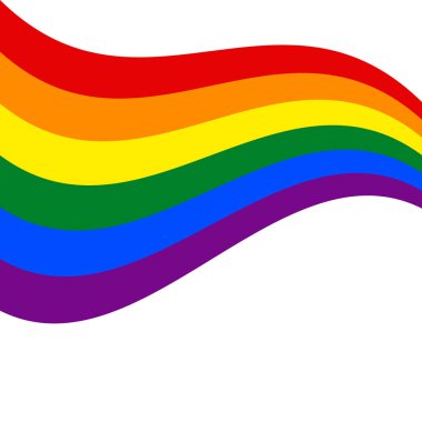 LGBT gökkuşağı bayrağı. Eşcinseller hakları kutluyor. Eşcinsel aşk. Gurur. Vektör çizim