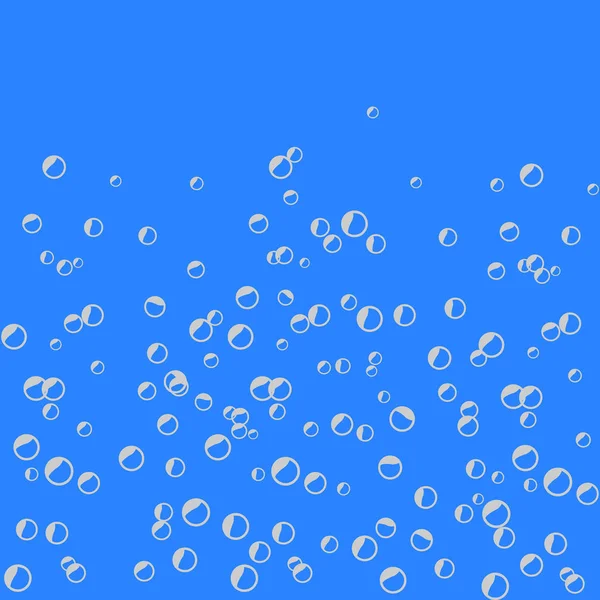 Absract Burbujas Agua Plana Aislado Sobre Fondo Azul Ilustración Vectorial — Archivo Imágenes Vectoriales