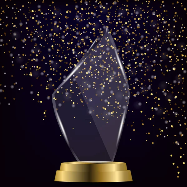 Parlayan kupa Isolated parlak zemin üzerine cam. Cam Kupa Ödülü vektör çizim, 
