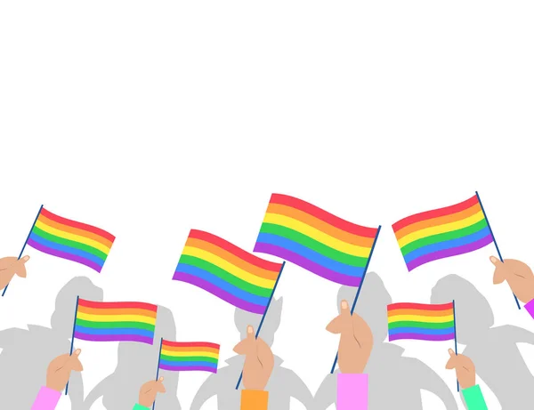 Bandera Arco Iris Lgbt Celebrando Los Derechos Los Gays Amor — Vector de stock