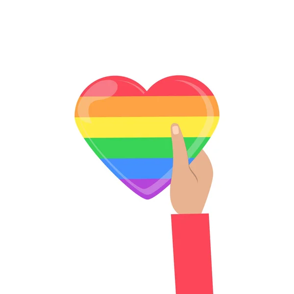 Corazón Arco Iris Lgbt Celebrando Los Derechos Los Gays Amor — Vector de stock