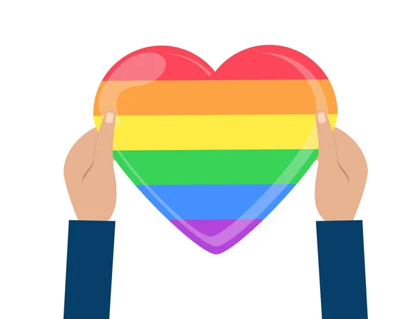 Corazón Arco Iris Lgbt Celebrando Los Derechos Los Gays Amor — Archivo Imágenes Vectoriales