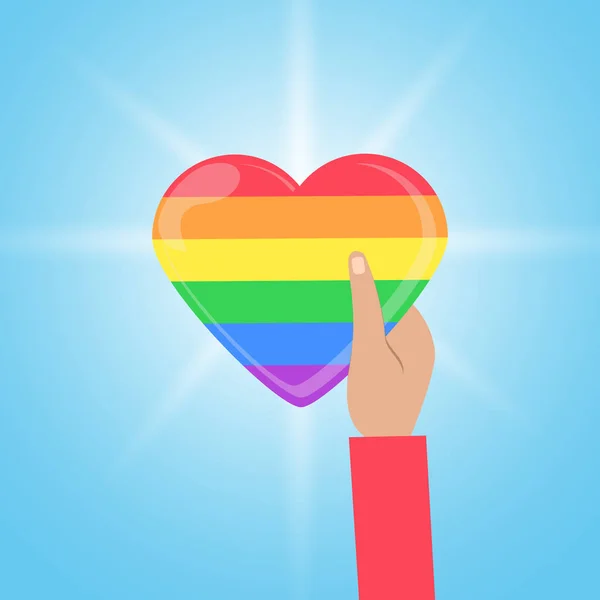 Corazón Arco Iris Lgbt Celebrando Los Derechos Los Gays Amor — Vector de stock