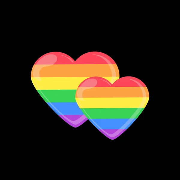 Lgbt 彩虹心 庆祝同性恋者的权利 同性的爱骄傲 矢量插图 — 图库矢量图片#
