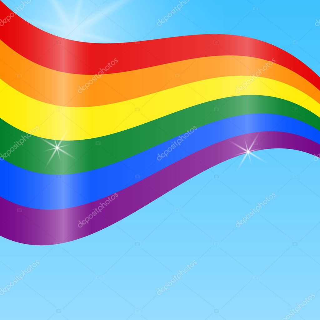 Bandera Arco Iris Lgbt Celebrando Los Derechos De Los Gays Amor Del Mismo Sexo Orgullo