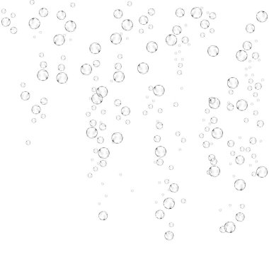 Beyaz arka plan üzerinde izole kabarcık sualtı doku. Su, deniz, okyanus gazlı parıldıyor. Denizaltı vektör çizim.