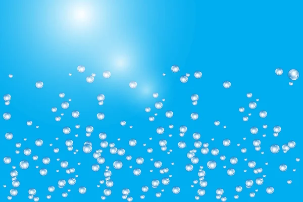 Bubbles Underwater Texture Isolated Blue Background Fizzy Sparkles Water Sea — Stock Vector