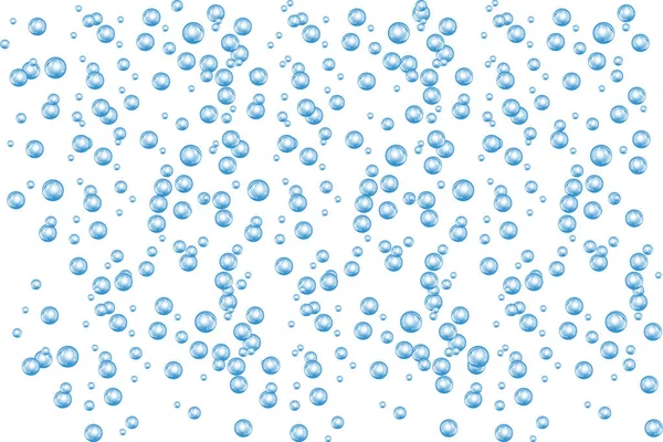 白い背景に分離された泡の水中テクスチャです 海で炭酸の輝き 海底のベクトル図 — ストックベクタ