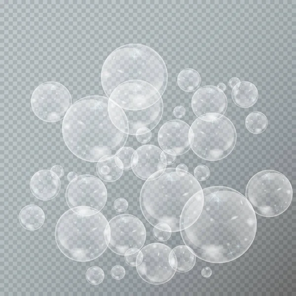 在透明背景上隔离的气泡水下纹理 汽水在水 海中闪耀 海底矢量例证 — 图库矢量图片#