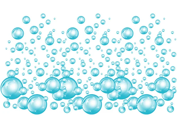 Bubbels Onderwater Textuur Geïsoleerd Een Witte Achtergrond Koolzuurhoudende Sparkles Water — Stockvector