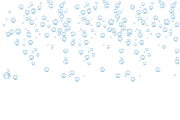 Bubbels Onderwater Textuur Geïsoleerd Een Witte Achtergrond Koolzuurhoudende Sparkles Water — Stockvector