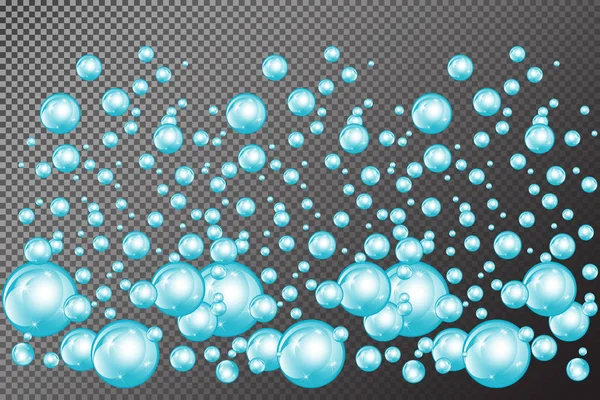 Bubbles Underwater Texture Isolated Transparent Background Fizzy Sparkles Water Sea — Stock Vector