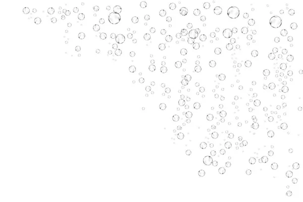 Bulles Texture Sous Marine Isolé Sur Fond Blanc Étincelles Vertigineuses — Image vectorielle