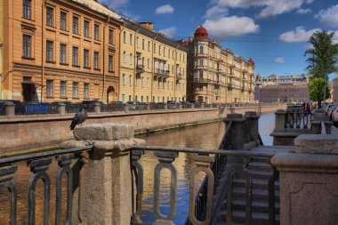 Yaz, Griboyedov kanal dolgu St Petersburg güneşli Panoraması