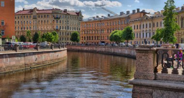 Yaz, Griboyedov kanal dolgu St Petersburg güneşli Panoraması