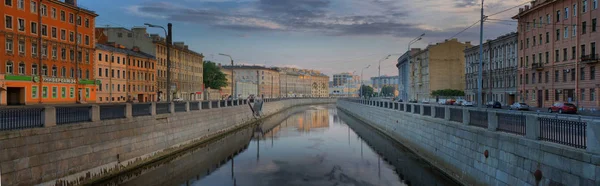 Petersburg Russland Juli 2018 Großformatiges Panorama Des Kanaldamms Von Obwodny — Stockfoto