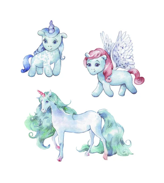 Unicorn Watercolor Illustration White — Stock Photo, Image