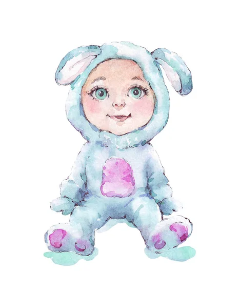 Baby wearing bunny costume — Stock Photo, Image