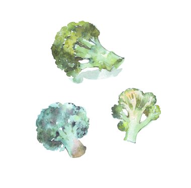 brokoli seti beyaza izole edildi