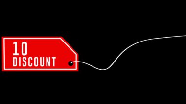 Siyah Arkaplan Satış Tanıtım Grafiğinde% 10 İndirim Etiketi Animasyonu